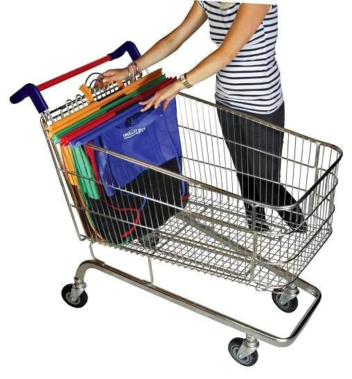 4Pcs Reusable Shopping Trolley Bags Eco Friendly Grocery Cart Carrier