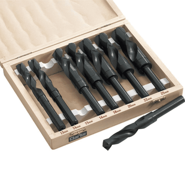 8 pcs HSS REDUCED SHANK DRILL BIT SET 13mm to 25 mm