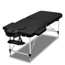 Zenses Massage Table 55cm Portable Aluminium 2 Fold Massage Bed Beauty Therapy