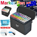 80 Color Marker Pen Dual Headed Graphic Artist Sketch Markers Multi-Color