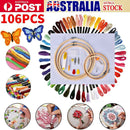 106/set Embroidery Tools Kit Colored Threads with Accessories Knitting Frame DIY