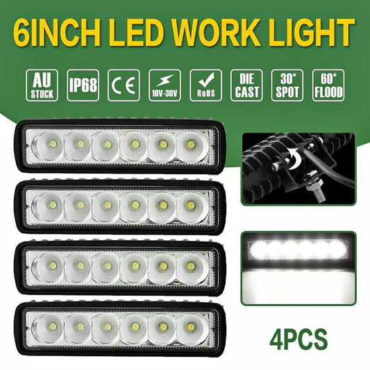 4X 12V LED Work Light Bar Flood Spot Lights Driving Lamp Offroad Car Truck SUV