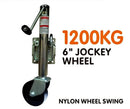 6" Trailer Jockey Wheel Swivel Swing Up 540kg 1200LBS Caravan Boat Heavy Duty