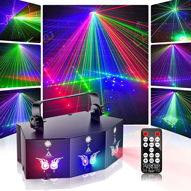Stage Laser Light 9-EYE LED DMX RGB Strobe Scan Projector DJ Disco Par