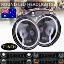 2pcs 7" Inch Round LED Headlights Projector Hi-Lo Turn Light fit for GQ PATROL jeep