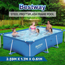 Bestway Swimming Pool above Ground Pools Steel Frame Rectangular