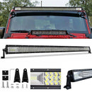 52inch LED Work Light Bar Tri Row Flood Spot Combo Offroad Driving 4WD Roof