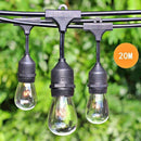 20M Bulb String Fairy Lights Weatherproof String Lights with 20 Hanging Sockets Festoon Lights