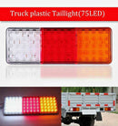 1 Pair Tail Lights Reverse 75LEDs Trailer Truck Utes Caravan Stop Indicator 12V