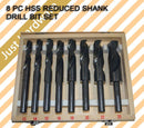 8 PC pcs HSS REDUCED SHANK DRILL BIT SET BENCH DRILL 13 14 15 16 18 20 22 25 mm