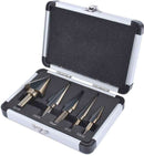 Multiple Hole Drill Bit Set, 5pcs Hss Cobalt, High Speed Durable with Set Case Step Bit Set