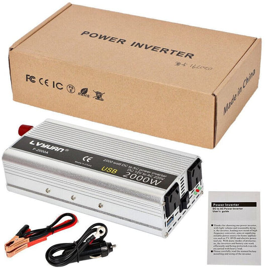 Caravan Power Inverter 2000w Peak Dc 12V To Ac 240V Converter Adapter Camp