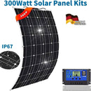 300W Flexible Solar Panel Portable Power Mono Camping Home RV 12V Battery Charge