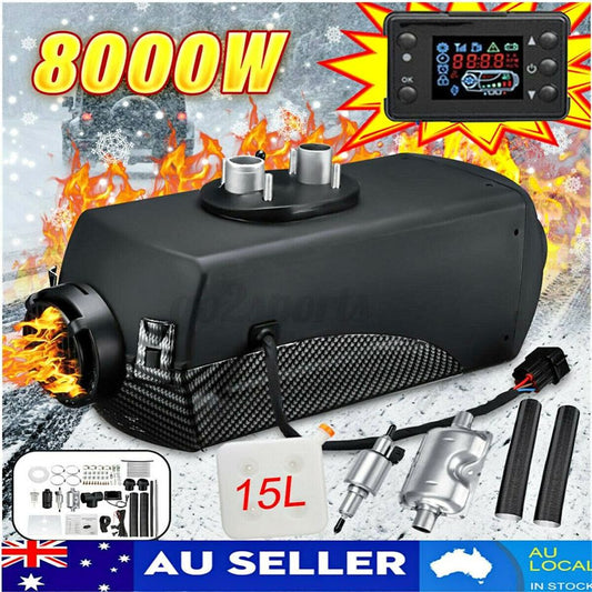 Dandenong pick up 12V 8KW Diesel Air Heater 15L Tank Remote Control Thermostat Caravan Motorhome