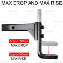 Adjustable Towbar drop Tow Bar Ball Mount Tongue 2" Hitch Trailer 4000kg 4WD