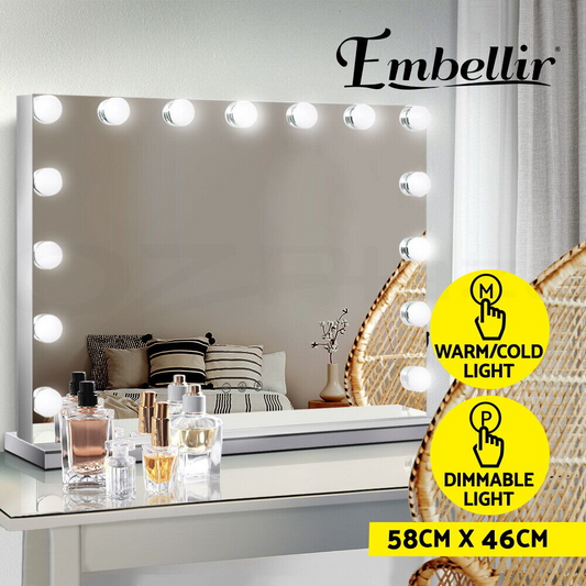 LED Hollywood Mirror Vanity Makeup Mirrors Lights Standing Mounted Wall