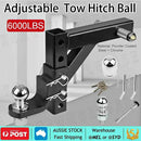 Tow bar Adjustable Towing Ball Mount Tongue Hitch Trailer Car Bike Rack Boat 9