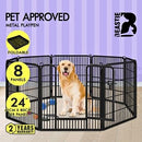 Dog Playpen Pet Enclosure 8 Panel Puppy Fence Exercise Metal Play Pen