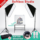 Photography Softbox Continuous Lighting 2x135W Soft Box Light Stand Studio Kit