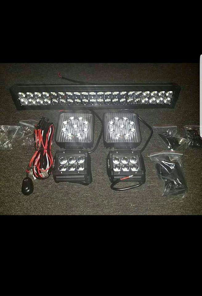 Led light bar and work lights + Harness
