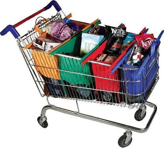 NEW Set of 4 Shopping Trolley Bags Vibe Reusable Eco-Friendly Supermark