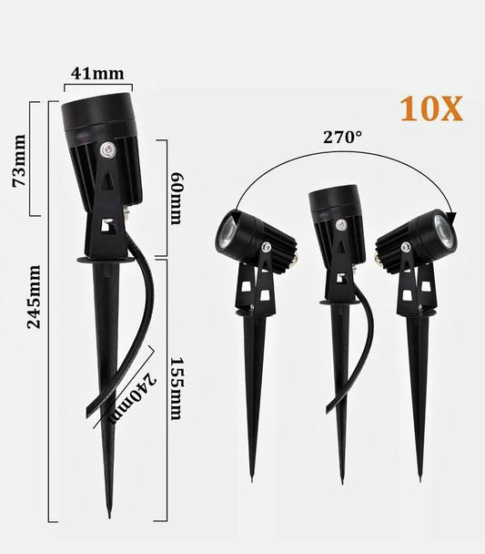 10X 12V LED Spotlights Landscape Outdoor Waterproof 5 W Garden Lights Floodlight
