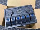 6 Gang 12V Switch Panel LED Light Rocker Circuit Breaker For Car RV