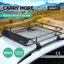 Giantz Universal Roof Rack Basket Car Luggage Carrier Steel Vehicle Cargo 123cm
