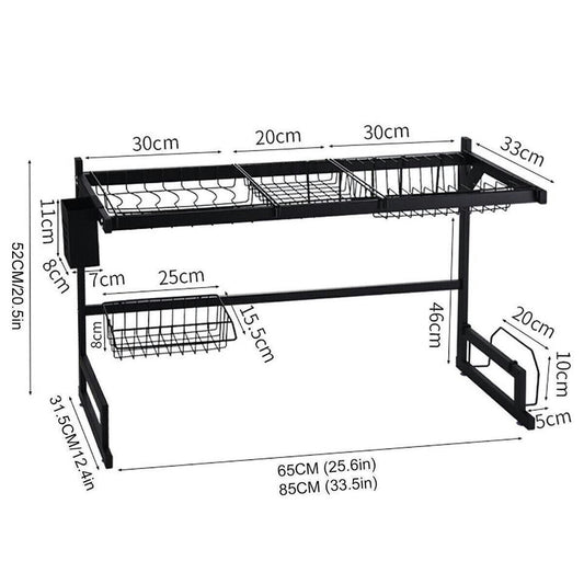 Dish Drying Rack Holder Drain Kitchen Caddy Drainer Storage Over Sink Organiser