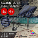 5W Solar Powered Fountain Outdoor Garden Water Pump Pond Pool Submersible Kit