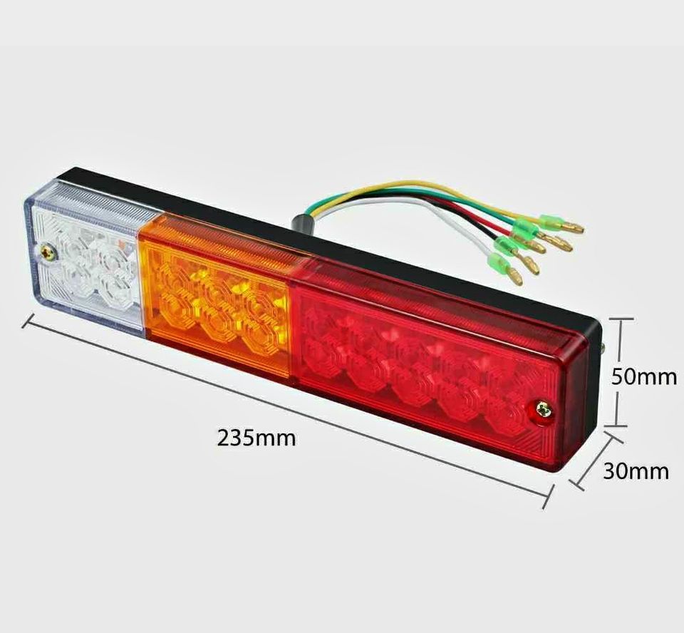 1 Pair Tail Lights Reverse LEDs Trailer Truck Boat Caravan Stop Indicator