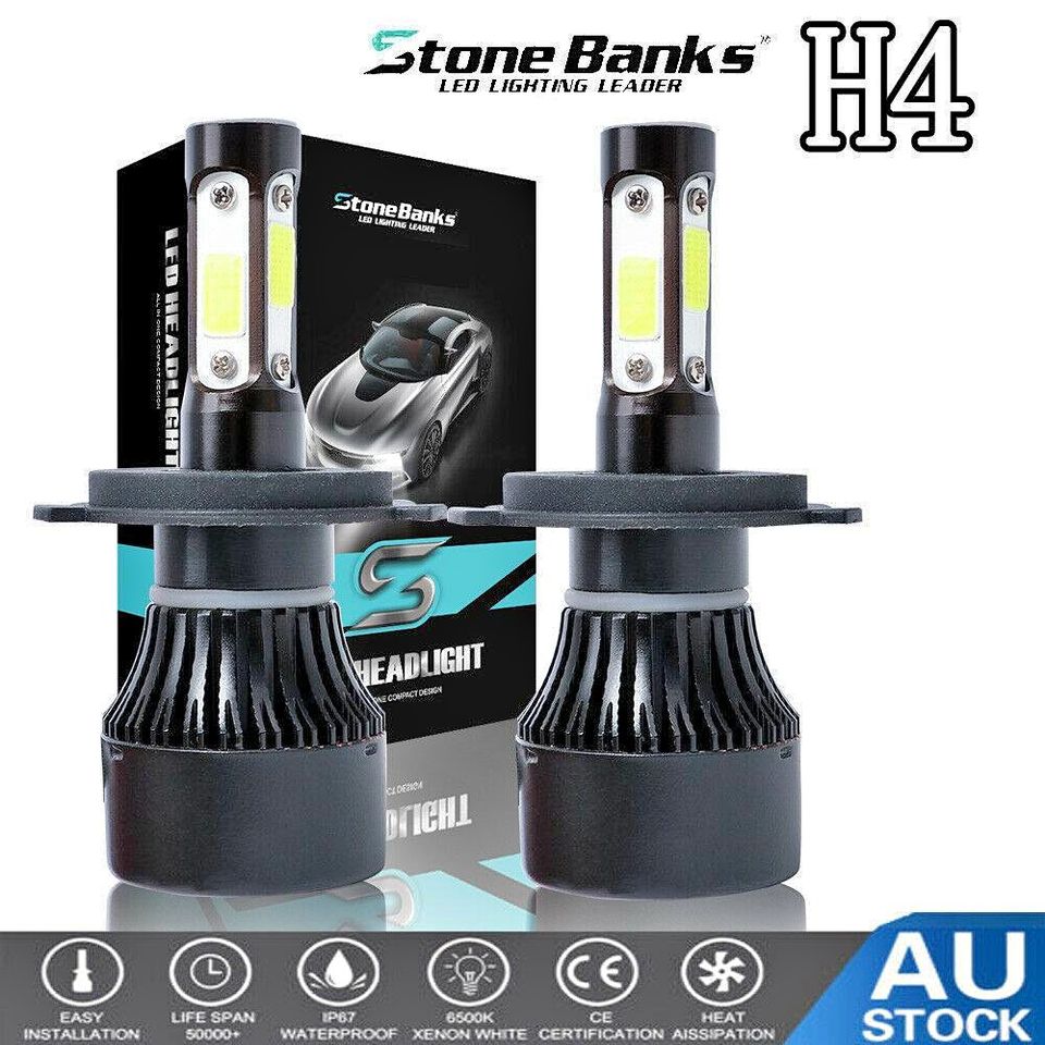 2PCS LED Headlight kit Lamp Bulbs Globes High Low Beam Upgrade