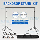 Photograph Backdrop Stand Kit Screen 2.5X3M Heav-Duty Background Support Studio