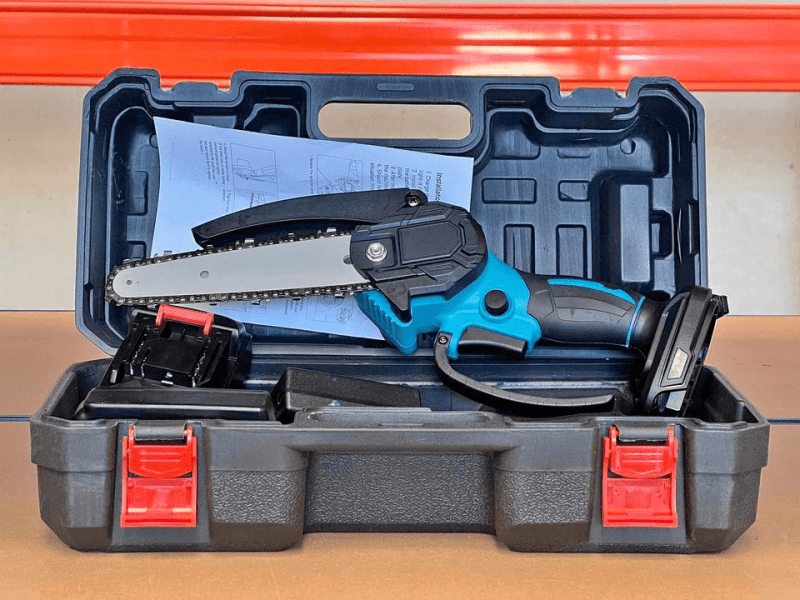 6 Mini Cordless Electric Chainsaw 2X Battery Powered Wood Cutter Rech