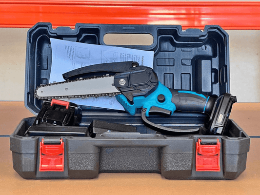 6 Mini Cordless Electric Chainsaw 2X Battery Powered Wood Cutter Rech