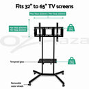 New Mobile TV Stand Mount Bracket 32 to 65 inch Trolley Wheels Universal