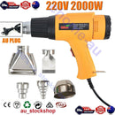 2000W Electric Heat Gun Hot Air Adjustable Temperature w/5 Nozzles Heating Tool