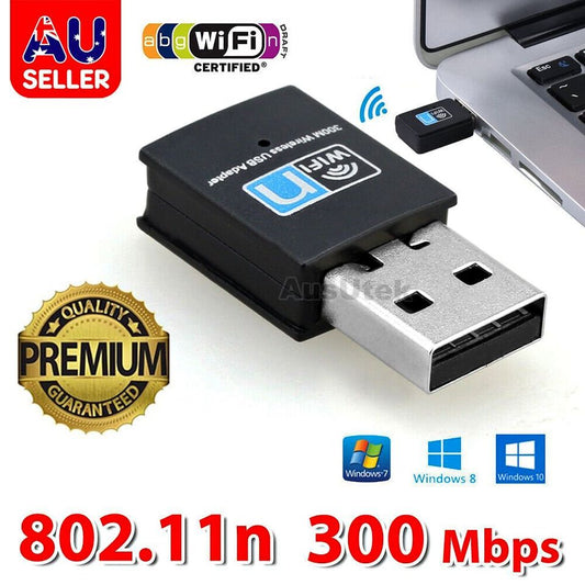 USB Wireless N Wifi Adapter Dongle Network LAN Card 802.11N 300Mbps Windows 10
