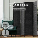 Artiss 4 Panel Room Divider Screen Privacy Rattan Dividers Stand Fold Woven Bk