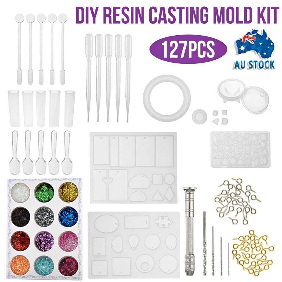 127Pcs DIY Various Resin Casting Mold Silicone Jewelry Pendant Making Mould AU
