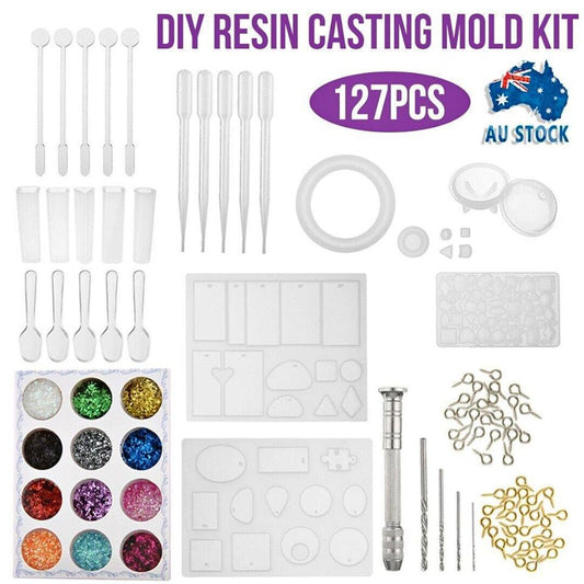 127Pcs DIY Various Resin Casting Mold Silicone Jewelry Pendant Making Mould AU