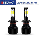 2x H7 LED Headlight Bulbs 9000LM 72W High Power Hi-Lo Beam Kit 4-Side