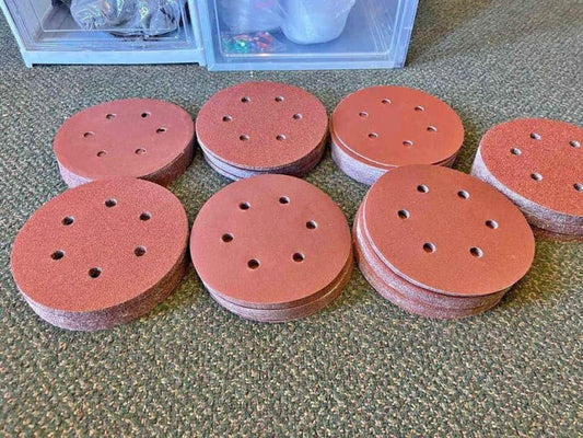 160PCS 150mm 6-Hole Sanding Discs 60-800 Grit Hook and Loop Orbital