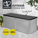 Garden Outdoor Storage Box Bench Seat Indoor Garden Toy Tool Sheds Chest 390L