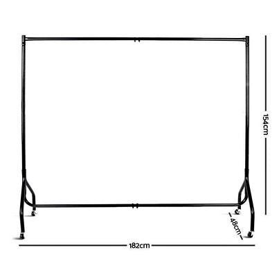 Artiss 6FT Clothes Rack Metal Garment Display Rolling Rail Hanger Airer Portable