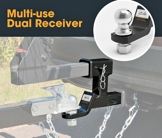 SAN HIMA Dual Hitch Ball Mount Tow Bar Trailer 4WD Car Bike Rack Boat Multi Use