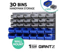 New 30 Bin Wall Mounted Rack Storage Organiser Shed Work Bench