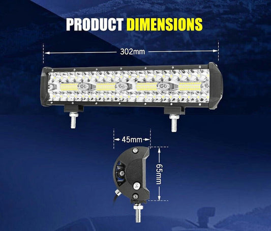 12inch Osram LED Light Bar Work Driving Lamp Combo Offroad 4WD Truck