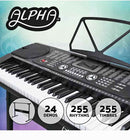 Alpha 61 Keys Digital Piano Keyboard Electronic Electric Keyboards Black