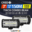 2x 7inch CREE LED Light Bar Spot Flood Combo Work Driving Lights OffRoad 4WD 6"
